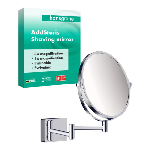 hansgrohe Miroir de rasage AddStoris fixation murale, chrome