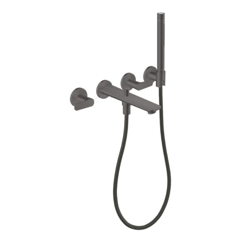 hansgrohe Mitigeur baignoire 3 trous Axor Citterio cub cut, brossé bleu, encastré mural