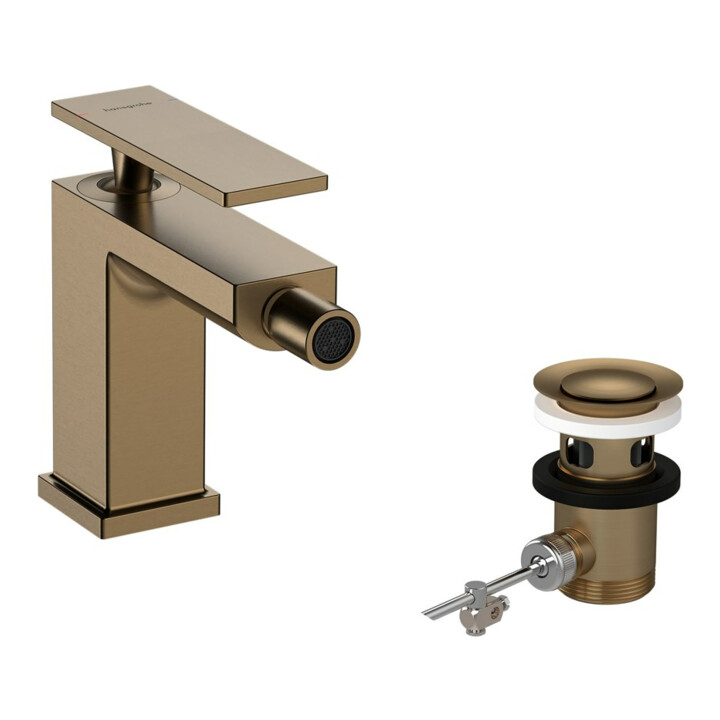 hansgrohe Mitigeur bidet monocommande Tecturis E A 149 mm, avec tirette, bronze brossé