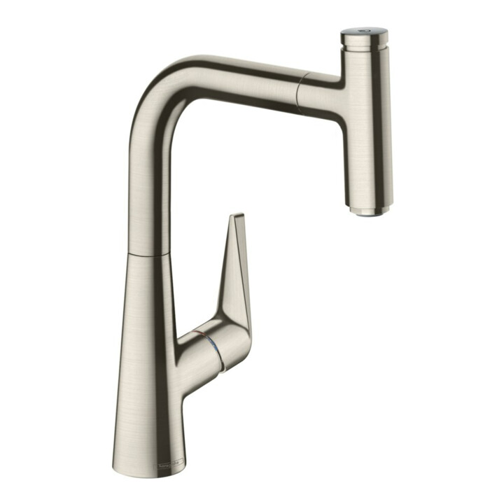 hansgrohe Mitigeur de cuisine 220 Talis Select M51 avec douchette extractible, 1 jet, aspect inox