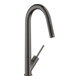 hansgrohe Mitigeur de cuisine 270 Axor Starck avec douchette extractible, chrome noir brossé-1