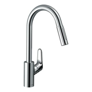 hansgrohe Mitigeur de cuisine Focus M41 240 avec douchette extractible, 2 jets, chrome