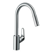 hansgrohe Mitigeur de cuisine Focus M41 240 avec douchette extractible, 2 jets, chrome-1