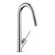 hansgrohe Mitigeur de cuisine monocommande 270 Axor Starck avec douchette extractible, chrome-1