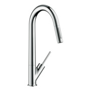 hansgrohe Mitigeur de cuisine monocommande 270 Axor Starck avec douchette extractible, chrome