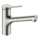 hansgrohe Mitigeur évier 150 Zesis M33 avec douchette extractible, 2 jets, aspect acier inoxydable-1
