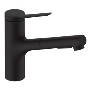 hansgrohe Mitigeur évier 150 Zesis M33 avec douchette extractible, 2 jets, noir mat