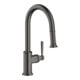 hansgrohe Mitigeur évier 180 Axor Montreux avec douchette extractible, chrome noir brossé-1