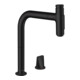 hansgrohe Mitigeur évier 2 trous 200 Metris Sel. M71 avec douchette extractible, 2 jets, sBox, noir mat-1