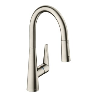 hansgrohe Mitigeur évier 200 Talis M51 avec douchette extractible, 2 jets, sBox, aspect acier inoxydable