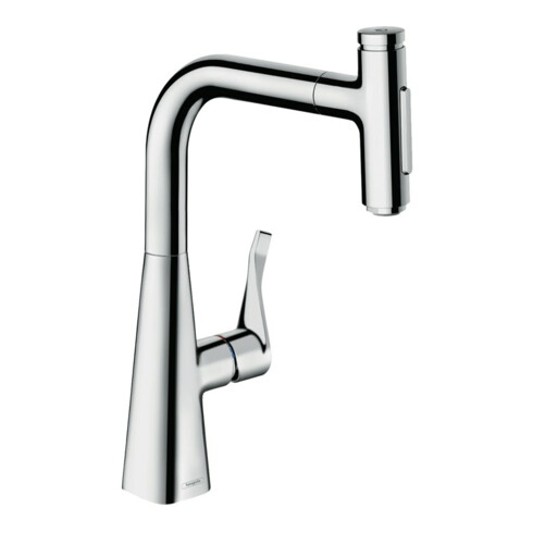 hansgrohe Mitigeur évier 240 Metris Select M71 avec douchette extractible, 2 jets, sBox, chrome