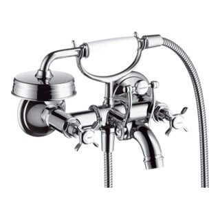 hansgrohe Mitigeur évier à deux poignées Axor Montreux AP, bec 224 mm, poignées croisées, chrome
