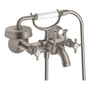 hansgrohe Mitigeur évier à deux poignées Axor Montreux AP, H 224 mm, avec poignées croisées, aspect acier inoxydable