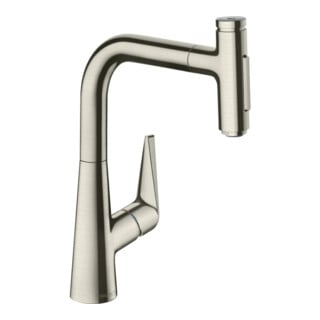 hansgrohe Mitigeur évier Talis Select-M51-220 aspect inox, douchette extractible, 2 jets