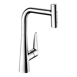 hansgrohe Mitigeur évier Talis Select-M51-300 chrome, douchette extractible, 2 jets