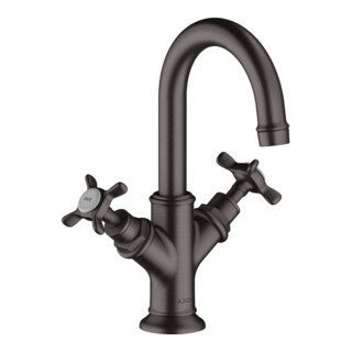 hansgrohe Mitigeur lavabo 2 poignées 160 Axor Montreux avec tirette, brossé bleu