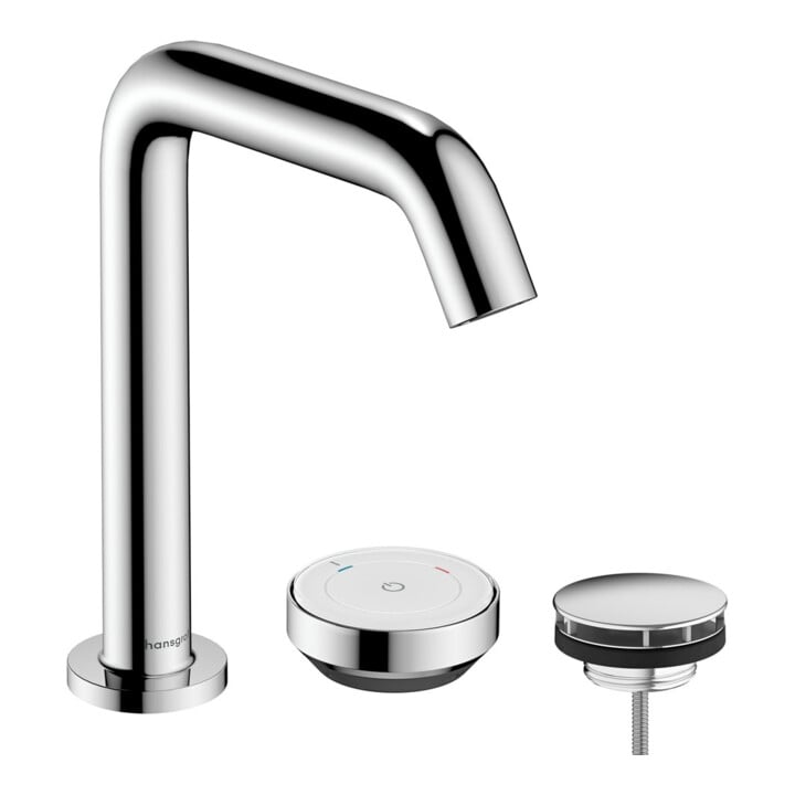hansgrohe Mitigeur lavabo 2 trous Tecturis S avec garniture de vidage, CoolStart, chrome