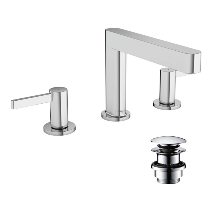 hansgrohe Mitigeur lavabo 3 trous 110 Finoris avec vidage à pression, chrome