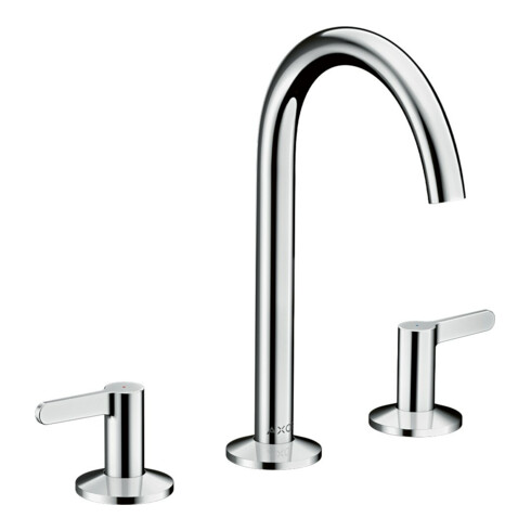 hansgrohe Mitigeur lavabo 3 trous 170 Axor One A 140mm, avec vidage poussoir, levier, chrome