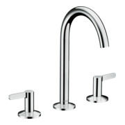 hansgrohe Mitigeur lavabo 3 trous 170 Axor One A 140mm, avec vidage poussoir, levier, chrome