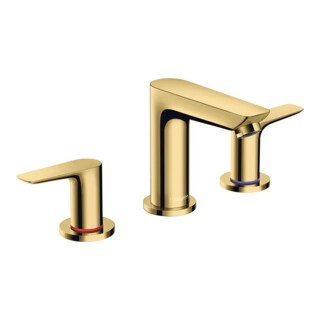 hansgrohe Mitigeur lavabo 3 trous Talis E avec vidage à tirette, or poli