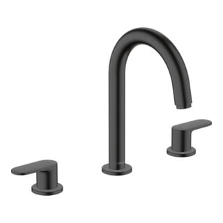 hansgrohe Mitigeur lavabo 3 trous Vernis Blend avec vidage à tige, noir mat