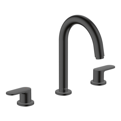 hansgrohe Mitigeur lavabo 3 trous Vernis Blend avec vidage à tige, noir mat