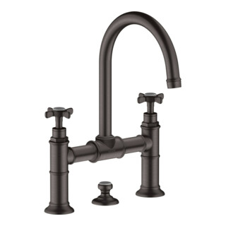 hansgrohe Mitigeur lavabo à deux poignées 220 Axor Montreux A 175 mm, croix, tirette, bleu