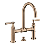 hansgrohe Mitigeur lavabo à deux poignées 220 Axor Montreux A 175mm, H, tirette, poli or rouge