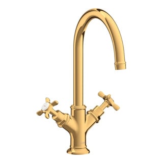 hansgrohe Mitigeur lavabo deux poignées 210 Axor Montreux A 175mm, céramique, avec tirette, finition polie optique