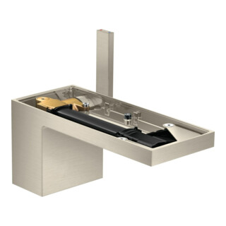 hansgrohe Mitigeur lavabo mono-commande 70 Axor MyEdition A 151 mm, avec vidage poussoir, sans plaque, nickel brossé