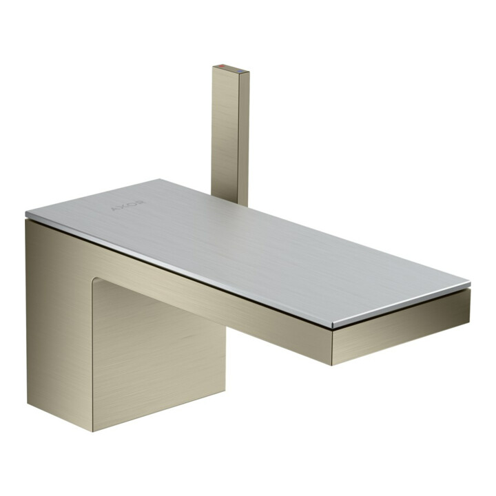hansgrohe Mitigeur lavabo mono-commande 70 Axor MyEdition A 151 mm, avec vidage poussoir, sans plaque, nickel brossé