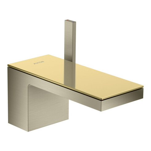 hansgrohe Mitigeur lavabo mono-commande 70 Axor MyEdition A 151 mm, avec vidage poussoir, sans plaque, nickel brossé