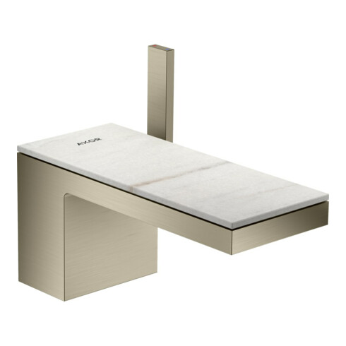 hansgrohe Mitigeur lavabo mono-commande 70 Axor MyEdition A 151 mm, avec vidage poussoir, sans plaque, nickel brossé