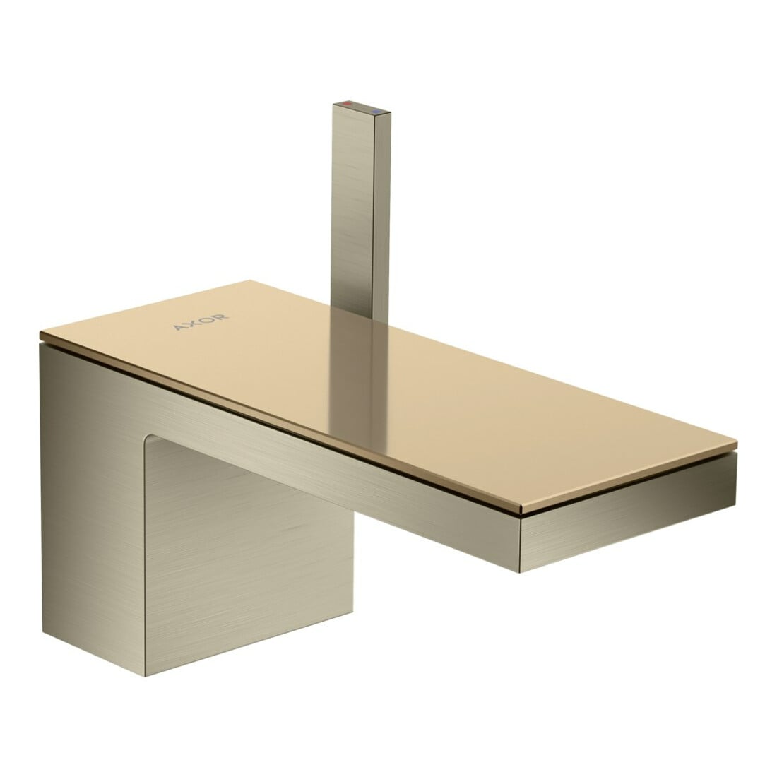 hansgrohe Mitigeur lavabo mono-commande 70 Axor MyEdition A 151 mm, avec vidage poussoir, sans plaque, nickel brossé