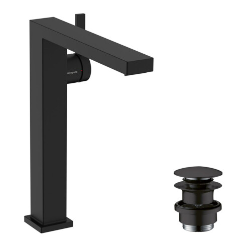hansgrohe Mitigeur lavabo mono-commande Tecturis E A 197 mm, avec vidage push-open, mat noir