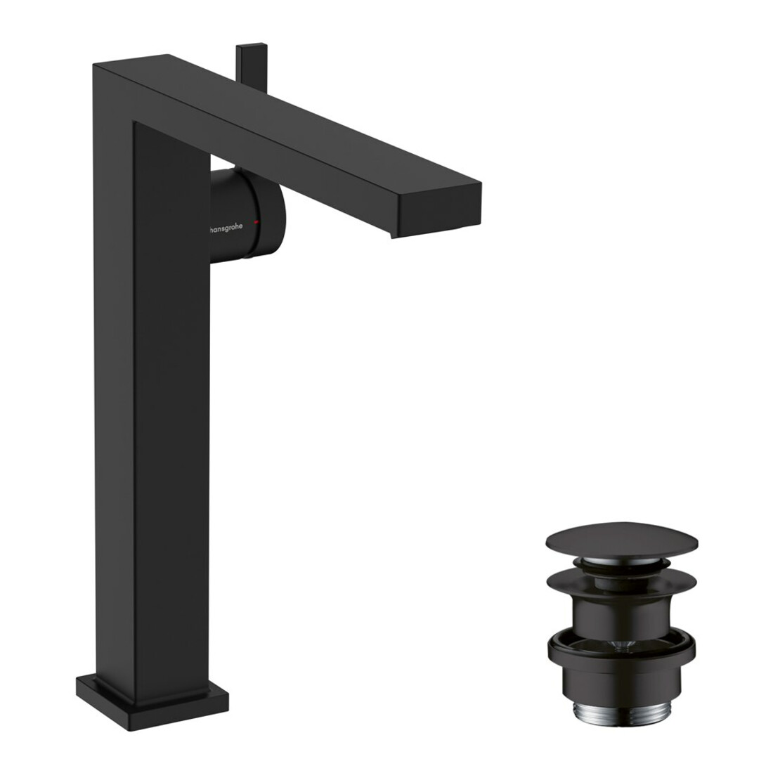 hansgrohe Mitigeur lavabo mono-commande Tecturis E A 197 mm, avec vidage push-open, mat noir