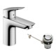hansgrohe Mitigeur lavabo monocommande 100 Logis avec vidage à tige métal, chrome