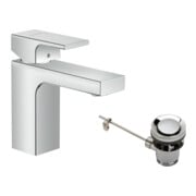 hansgrohe Mitigeur lavabo monocommande 100 Vernis Shape avec vidage à tige métal, chrome-4