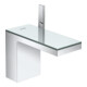 hansgrohe Mitigeur lavabo monocommande 110 Axor MyEdition A 150mm, avec vidage poussoir, avec plaque, chrome/verre satiné-1