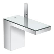hansgrohe Mitigeur lavabo monocommande 110 Axor MyEdition A 150mm, avec vidage poussoir, avec plaque, chrome/verre satiné-3