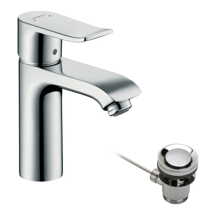 hansgrohe Mitigeur lavabo monocommande 110 Metris avec vidage à tirette, chrome