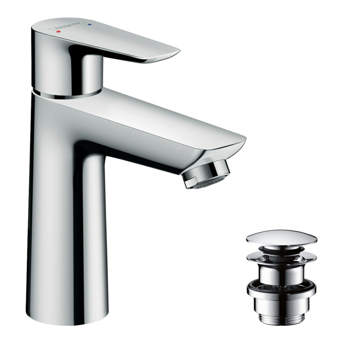 hansgrohe Mitigeur lavabo monocommande 110 Talis E avec vidage à bouton-poussoir, chrome