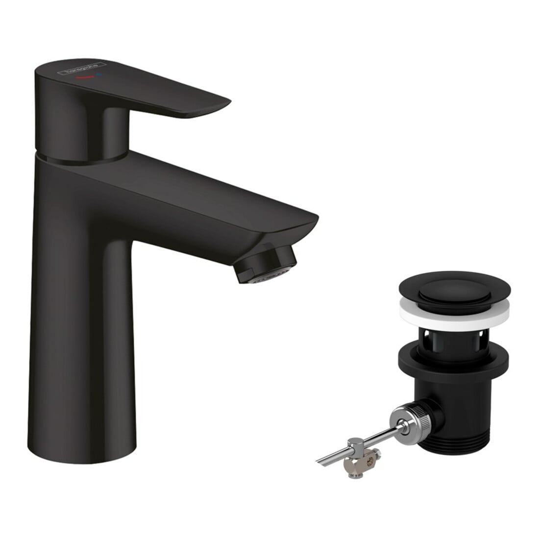 hansgrohe Mitigeur lavabo monocommande 110 Talis E CoolSt avec vidage à tirette, noir mat