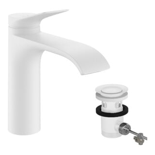 hansgrohe Mitigeur lavabo monocommande 110 Vivenis CoolSt avec vidage à tige, blanc mat