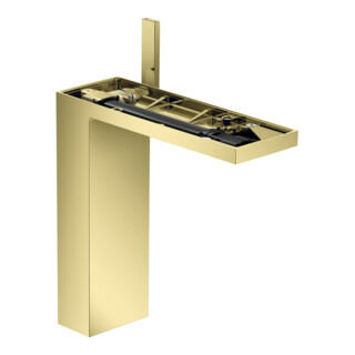 hansgrohe Mitigeur lavabo monocommande 230 Axor MyEdition A 196 mm, avec vidage poussoir, sans plaque, finition or optique