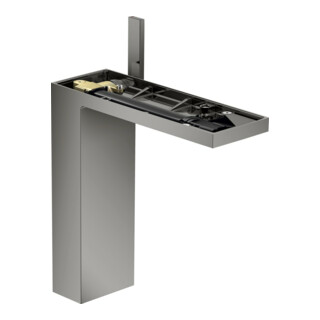 hansgrohe Mitigeur lavabo monocommande 230 Axor MyEdition A 196 mm, avec vidage poussoir, sans plaque, poli bleu vc