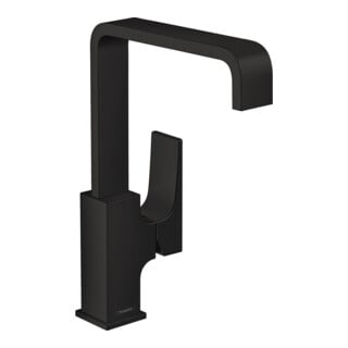 hansgrohe Mitigeur lavabo monocommande 230 Metropol m HG, poussoir, bec 165 mm, mat noir