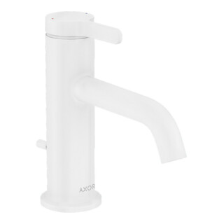 hansgrohe Mitigeur lavabo monocommande 70 Axor One bec 130 mm, avec tirette, blanc mat