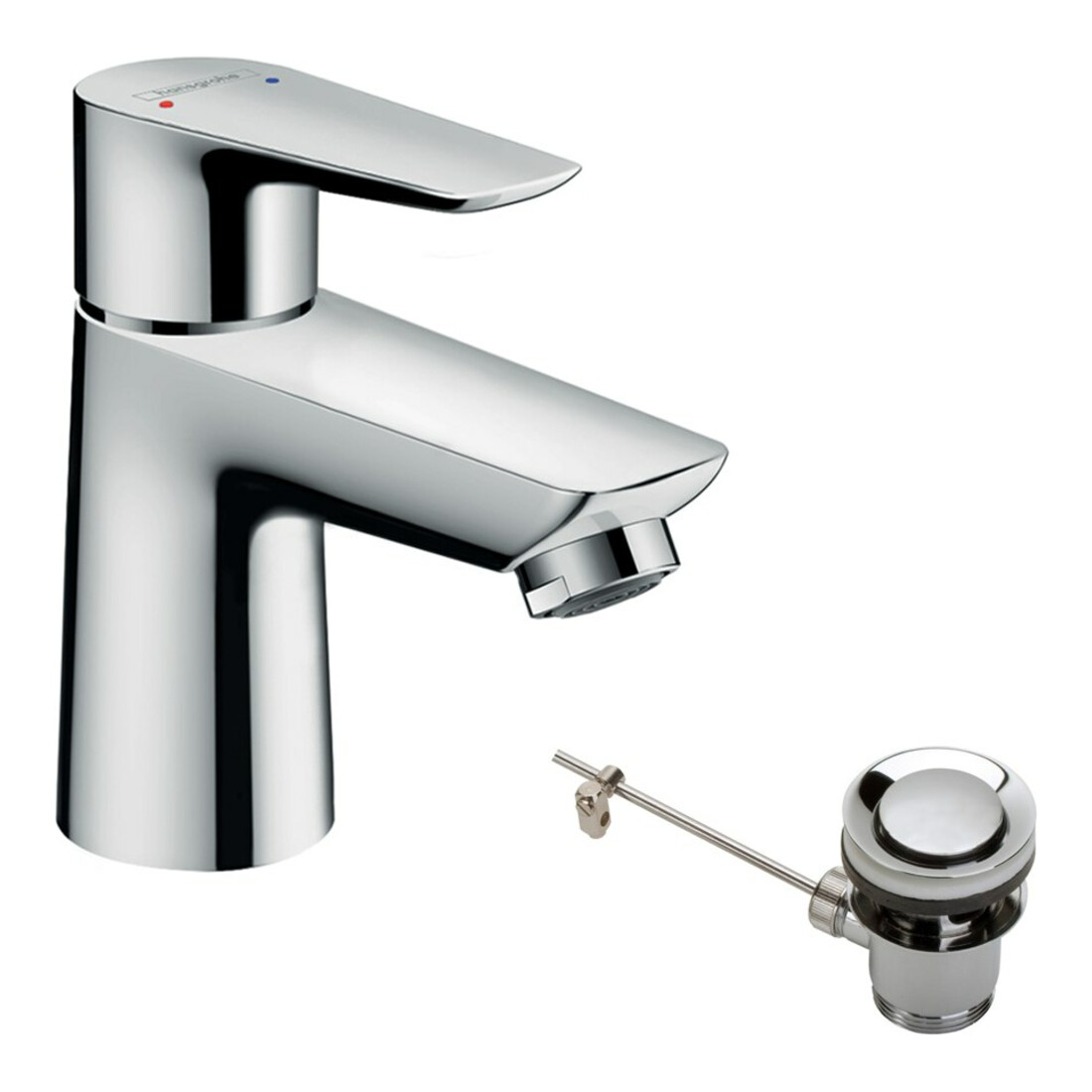 hansgrohe Mitigeur lavabo monocommande 80 Talis E ND, pour eau froide/chaude, avec vidage à tirette, chrome